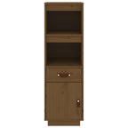 Aparador alto madera maciza de pino marrón miel 34x40x108,5 cm