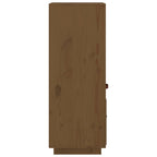 Aparador alto madera maciza de pino marrón miel 34x40x108,5 cm