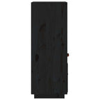 Aparador alto de madera maciza de pino negro 34x40x108,5 cm