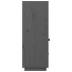 Aparador de madera maciza de pino gris 67x40x108,5 cm