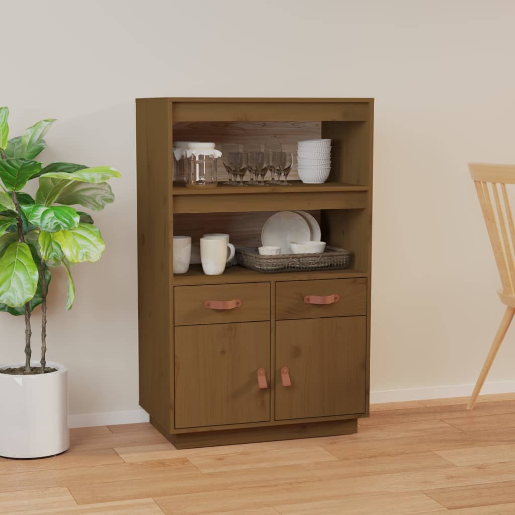 Solid Grey Pine Sideboard 67x40x108.5 cm