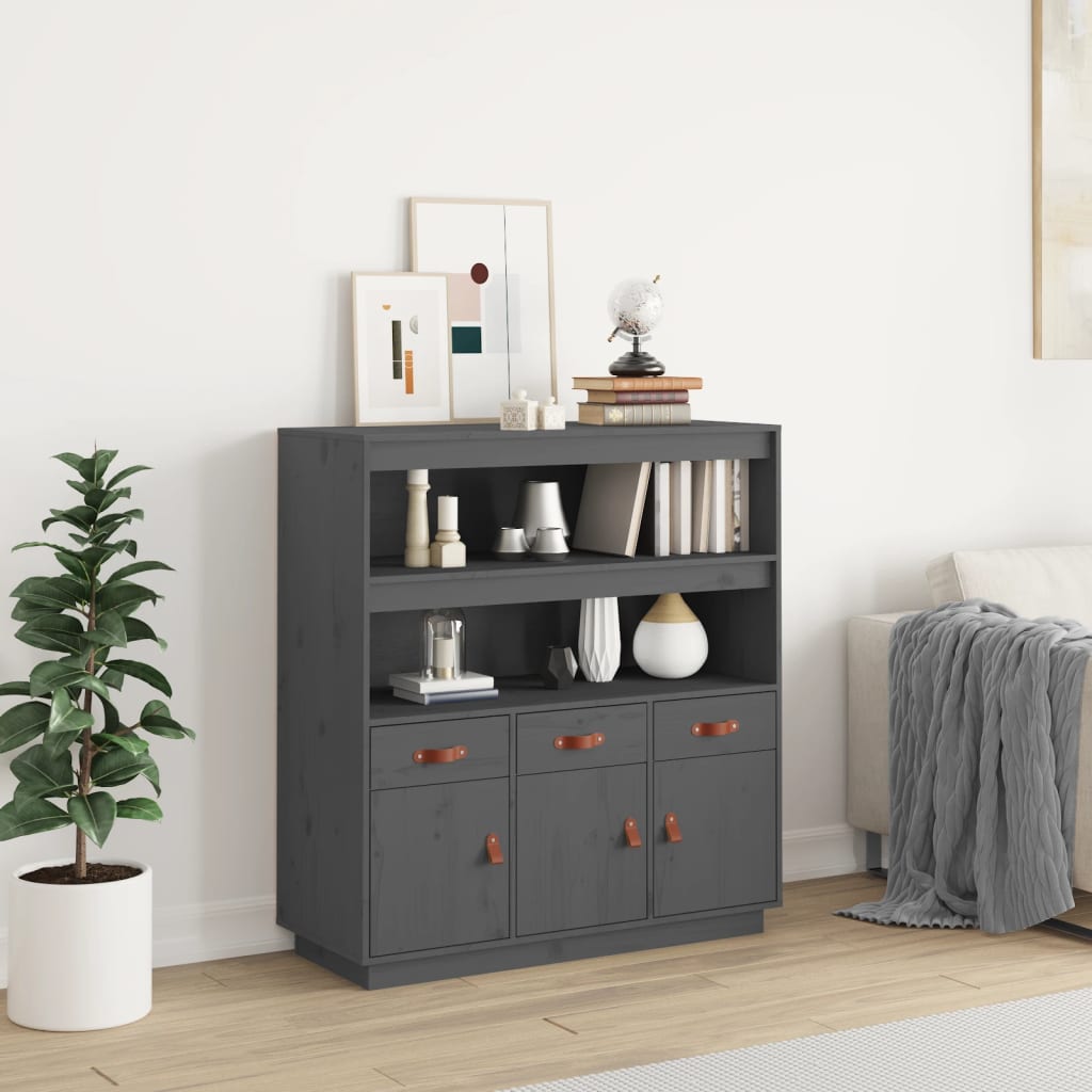 White solid pine tall sideboard 34x40x108.5 cm
