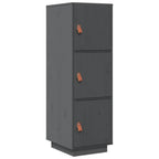 Aparador alto de madera maciza de pino gris 34x40x108,5 cm