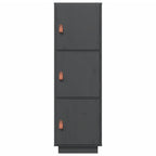 Aparador alto de madera maciza de pino gris 34x40x108,5 cm