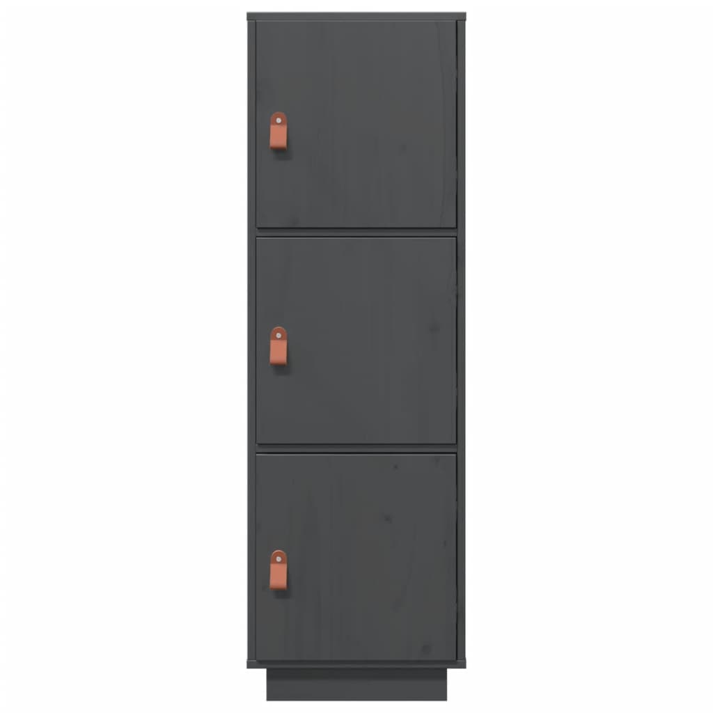 Aparador alto de madera maciza de pino gris 34x40x108,5 cm