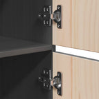 Aparador alto de madera maciza de pino gris 34x40x108,5 cm
