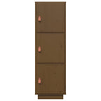 Aparador alto madera maciza de pino marrón miel 34x40x108,5 cm