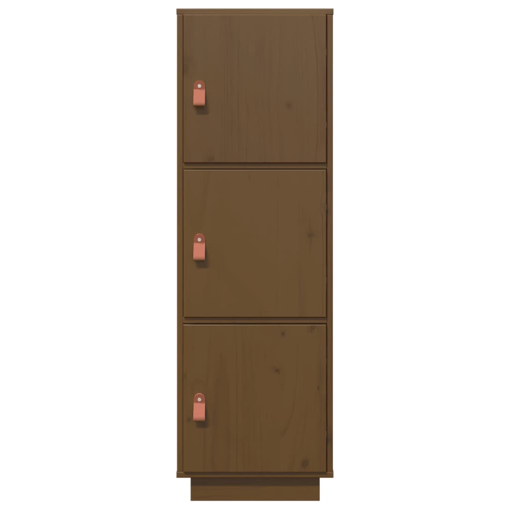 Aparador alto madera maciza de pino marrón miel 34x40x108,5 cm