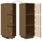 Aparador alto madera maciza de pino marrón miel 34x40x108,5 cm