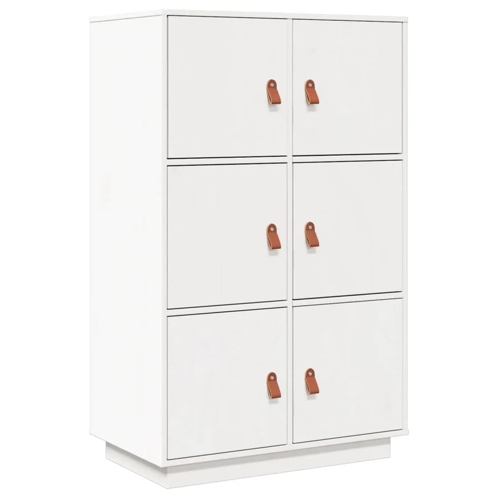 Aparador de madera maciza de pino blanco 67x40x108,5 cm