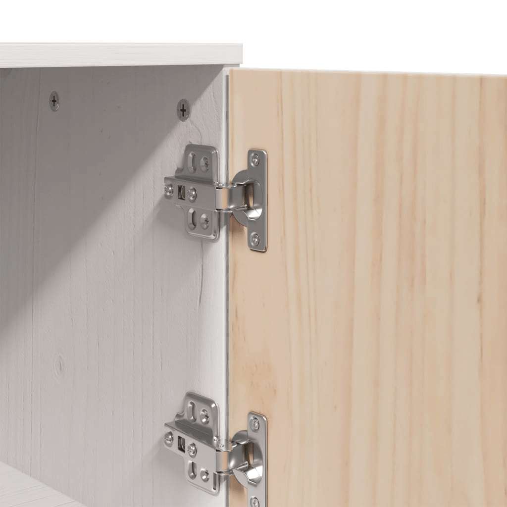 Aparador de madera maciza de pino blanco 67x40x108,5 cm