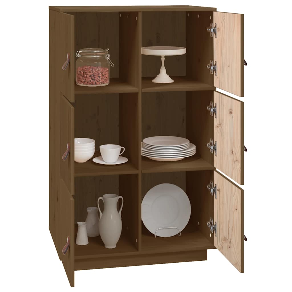 Aparador de madera maciza de pino marrón miel 67x40x108,5 cm