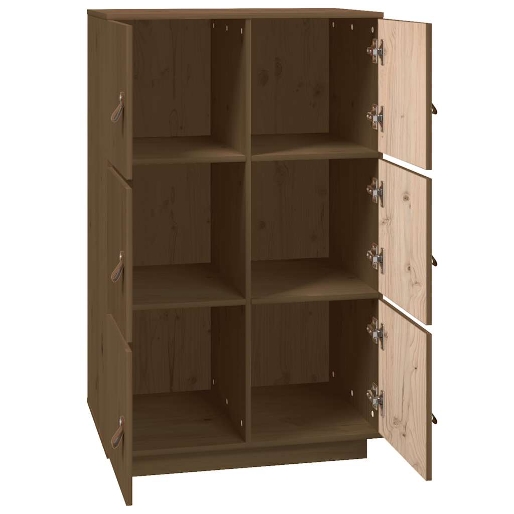 Aparador de madera maciza de pino marrón miel 67x40x108,5 cm