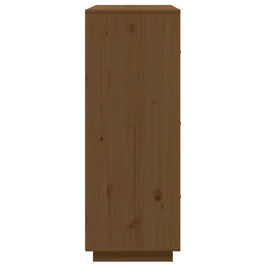 Aparador de madera maciza de pino marrón miel 67x40x108,5 cm