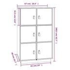 Aparador de madera maciza de pino marrón miel 67x40x108,5 cm