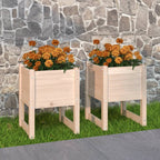 Jardinera 2 uds madera maciza de pino marrón miel 40x40x52,5 cm