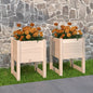 Jardinera 2 uds madera maciza de pino marrón miel 40x40x52,5 cm