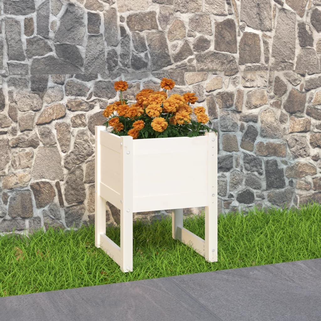 Jardinera acero blanco 32x29x75 cm