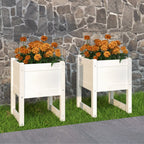 Jardinera 2 uds madera maciza de pino marrón miel 40x40x52,5 cm