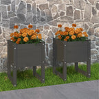 Jardinera 2 uds madera maciza de pino marrón miel 40x40x52,5 cm