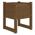 Jardinera 2 uds madera maciza de pino marrón miel 40x40x52,5 cm