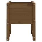 Jardinera 2 uds madera maciza de pino marrón miel 40x40x52,5 cm