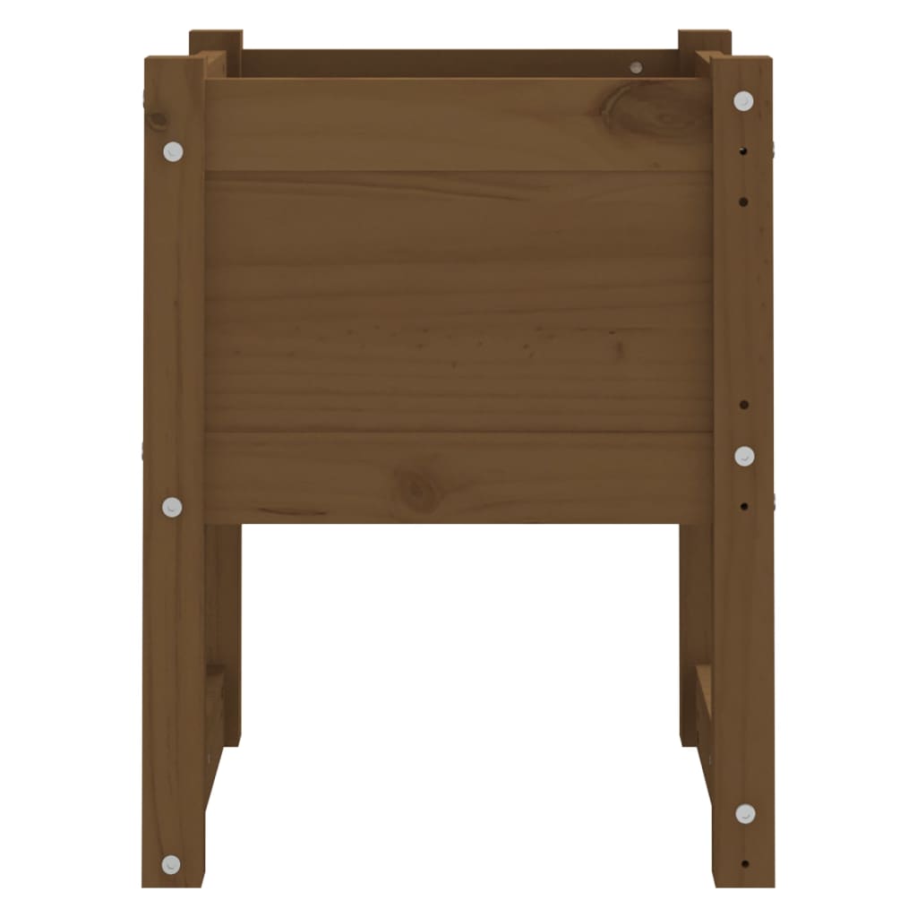Jardinera 2 uds madera maciza de pino marrón miel 40x40x52,5 cm