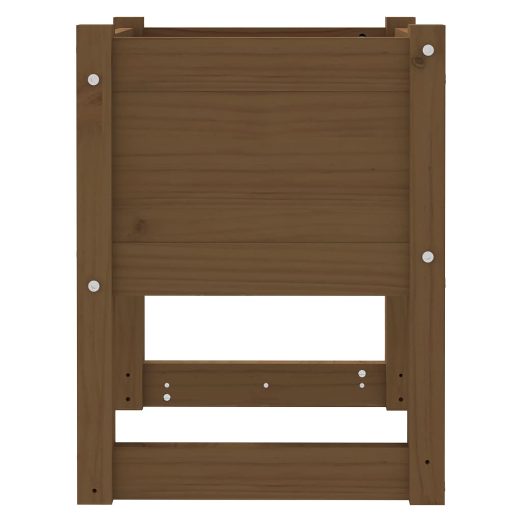Jardinera 2 uds madera maciza de pino marrón miel 40x40x52,5 cm