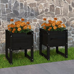 Jardinera 2 uds madera maciza de pino marrón miel 40x40x52,5 cm
