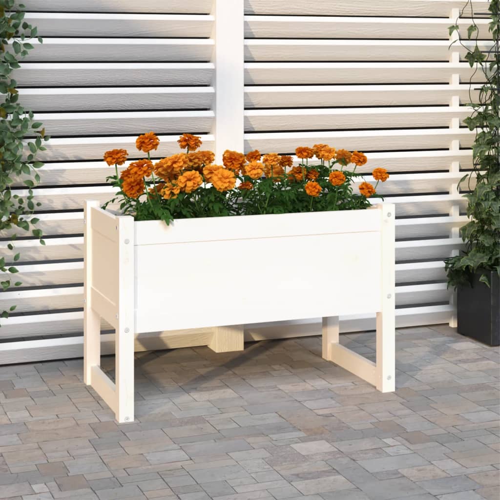 Jardinera acero blanco 32x29x75 cm