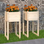 Jardinera 2 uds madera maciza de pino marrón miel 40x40x52,5 cm