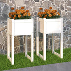 Jardinera 2 uds madera maciza de pino marrón miel 40x40x52,5 cm