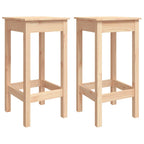 Taburetes altos 2 uds madera maciza de pino 40x40x78 cm