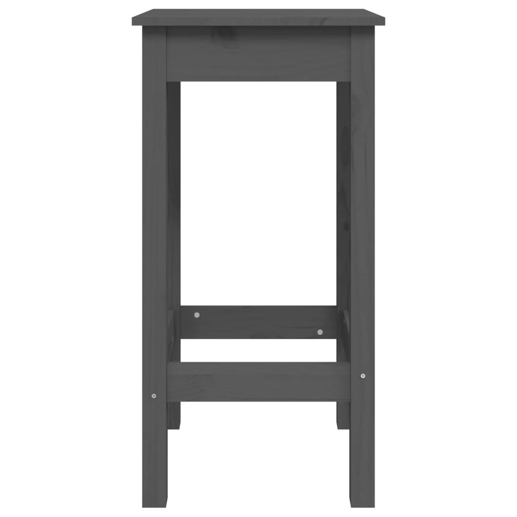 Taburetes altos 2 uds madera maciza de pino gris 40x40x78 cm