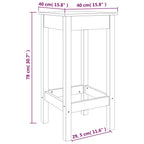 Taburetes altos 2 uds madera maciza de pino gris 40x40x78 cm