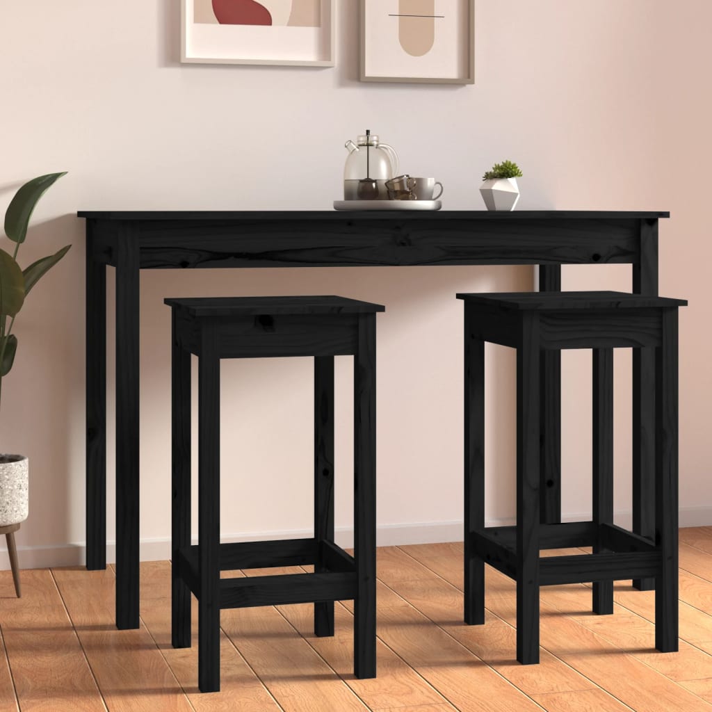Taburetes altos 2 uds madera maciza de pino gris 40x40x78 cm