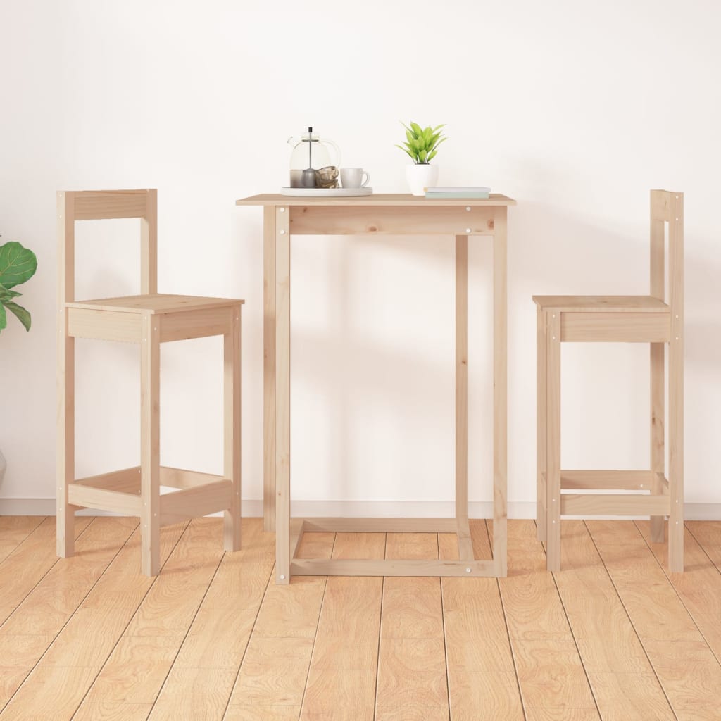 Taburetes altos 2 uds madera maciza de pino 40x40x78 cm