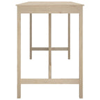 Mesa alta de bar de madera maciza de pino 180x80x110 cm