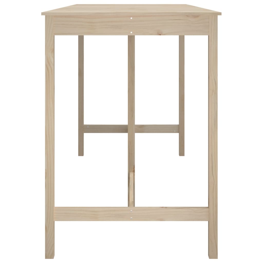 Mesa alta de bar de madera maciza de pino 180x80x110 cm