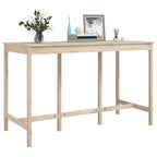 Mesa alta de bar de madera maciza de pino 180x80x110 cm