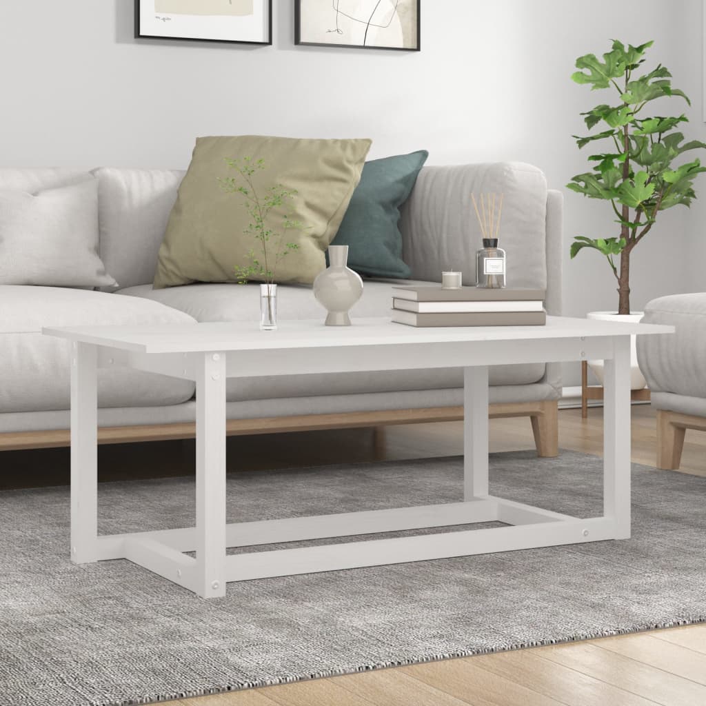 Mesa de centro de madera maciza de pino 110x55x45 cm