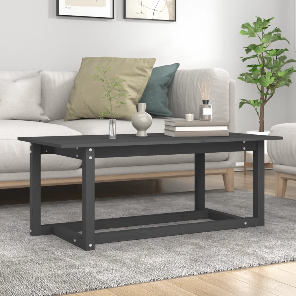 Mesa de centro de madera maciza de pino 110x55x45 cm