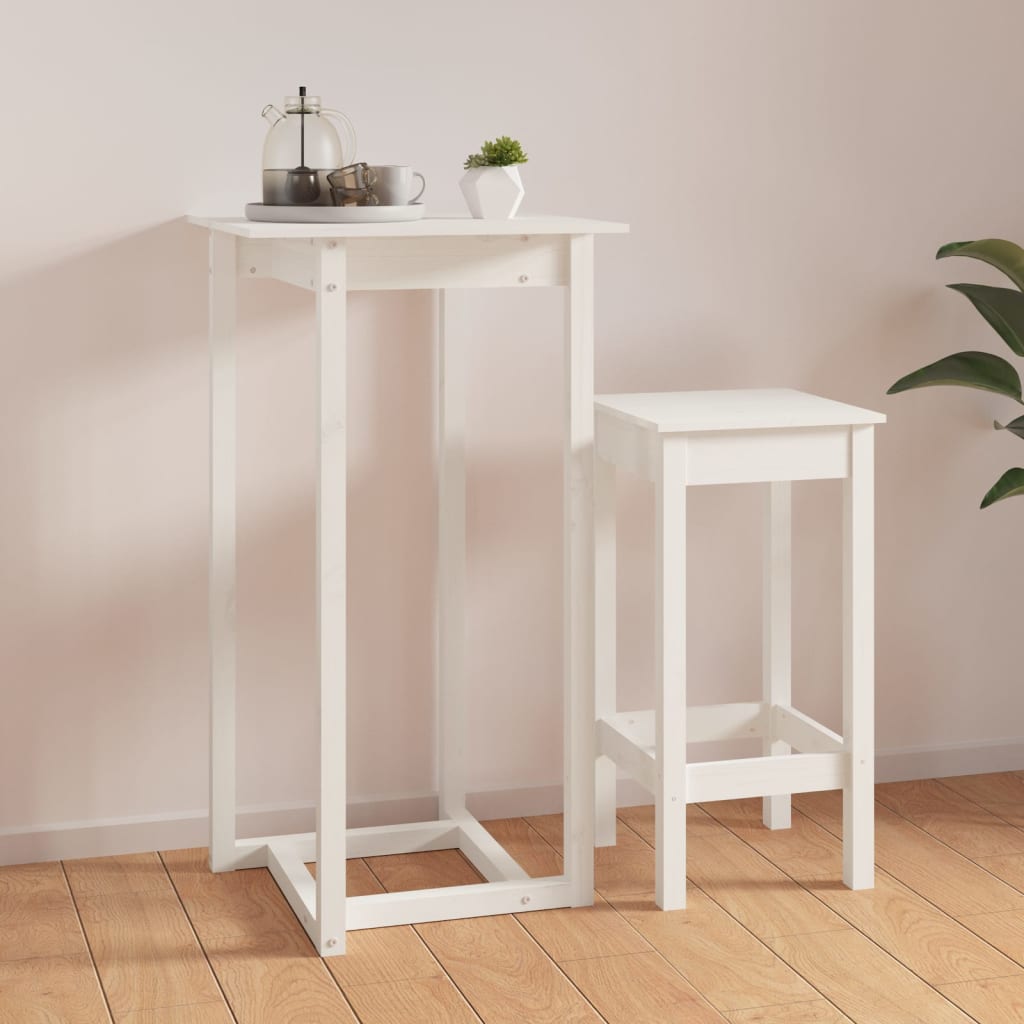 Mesa alta de bar de madera maciza de pino 180x80x110 cm