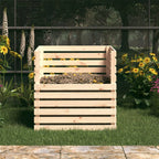 Compostador de madera maciza de pino 80x80x78 cm
