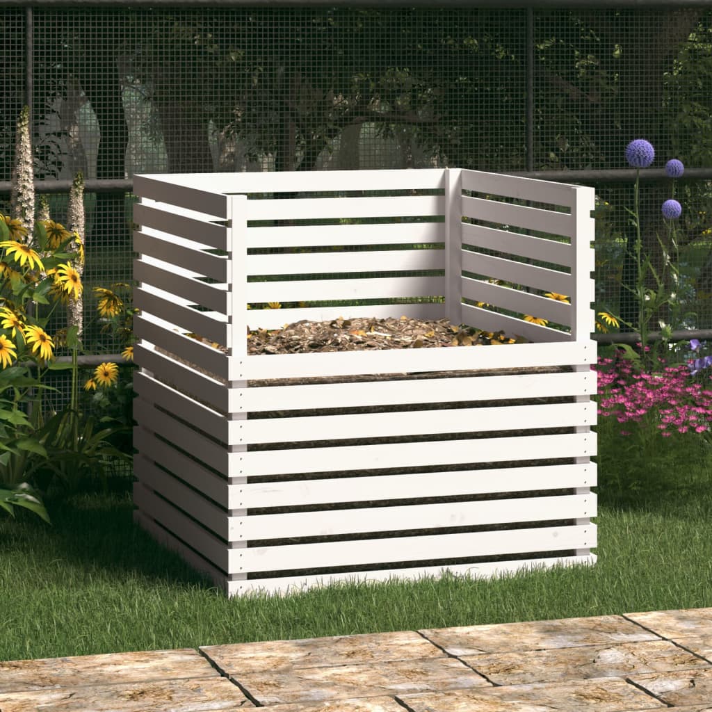 Solid pine wood composter 80x80x78 cm