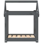 Cama para perros madera maciza de pino gris 61x50x70 cm