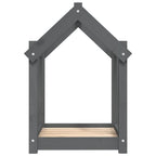 Cama para perros madera maciza de pino gris 61x50x70 cm