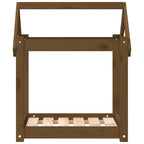 Cama para perros madera maciza pino marrón miel 61x50x70 cm