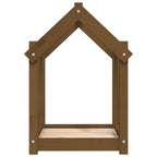 Cama para perros madera maciza pino marrón miel 61x50x70 cm