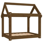 Cama para perros madera maciza pino marrón miel 71x55x70 cm